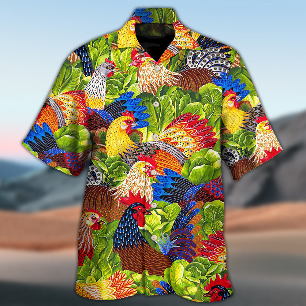 Chicken Family Lover Colorful - Hawaiian Shirt - Owls Matrix LTD