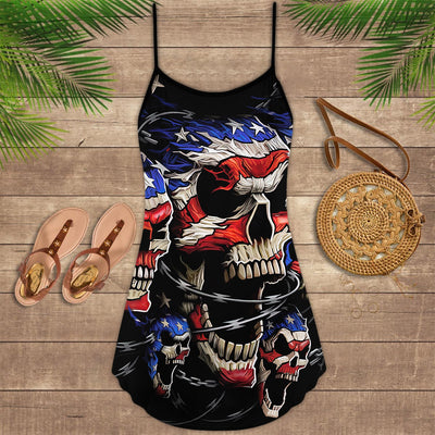 Skull Love America Forever - Summer Dress - Owls Matrix LTD