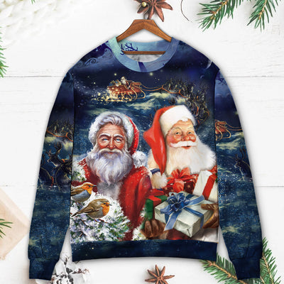 Christmas Santa Claus Snow - Sweater - Ugly Christmas Sweaters - Owls Matrix LTD