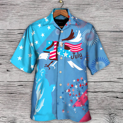 America Independence Happy Day Fourth Of July - Hawaiian Shirt - Owls Matrix LTD