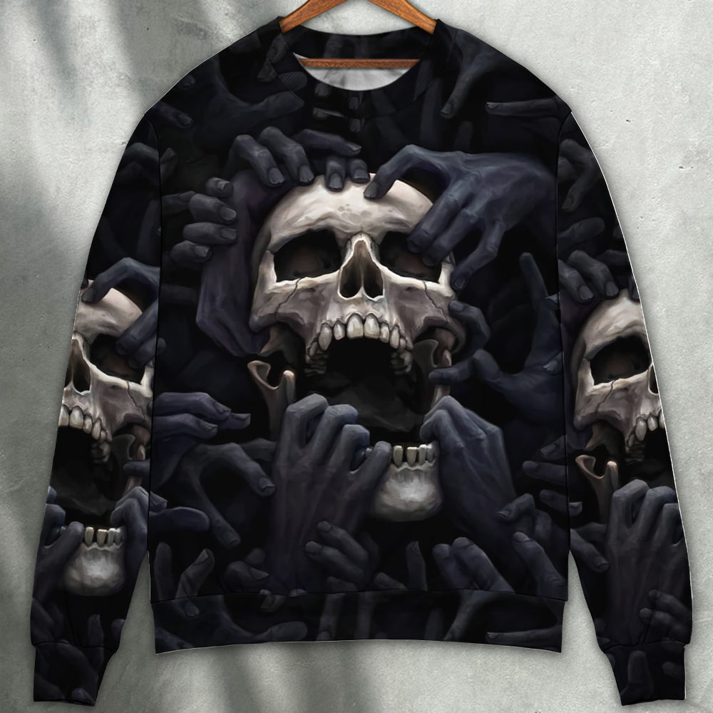 Skull Dark Screaming Hell's Hand - Sweater - Ugly Christmas Sweaters - Owls Matrix LTD