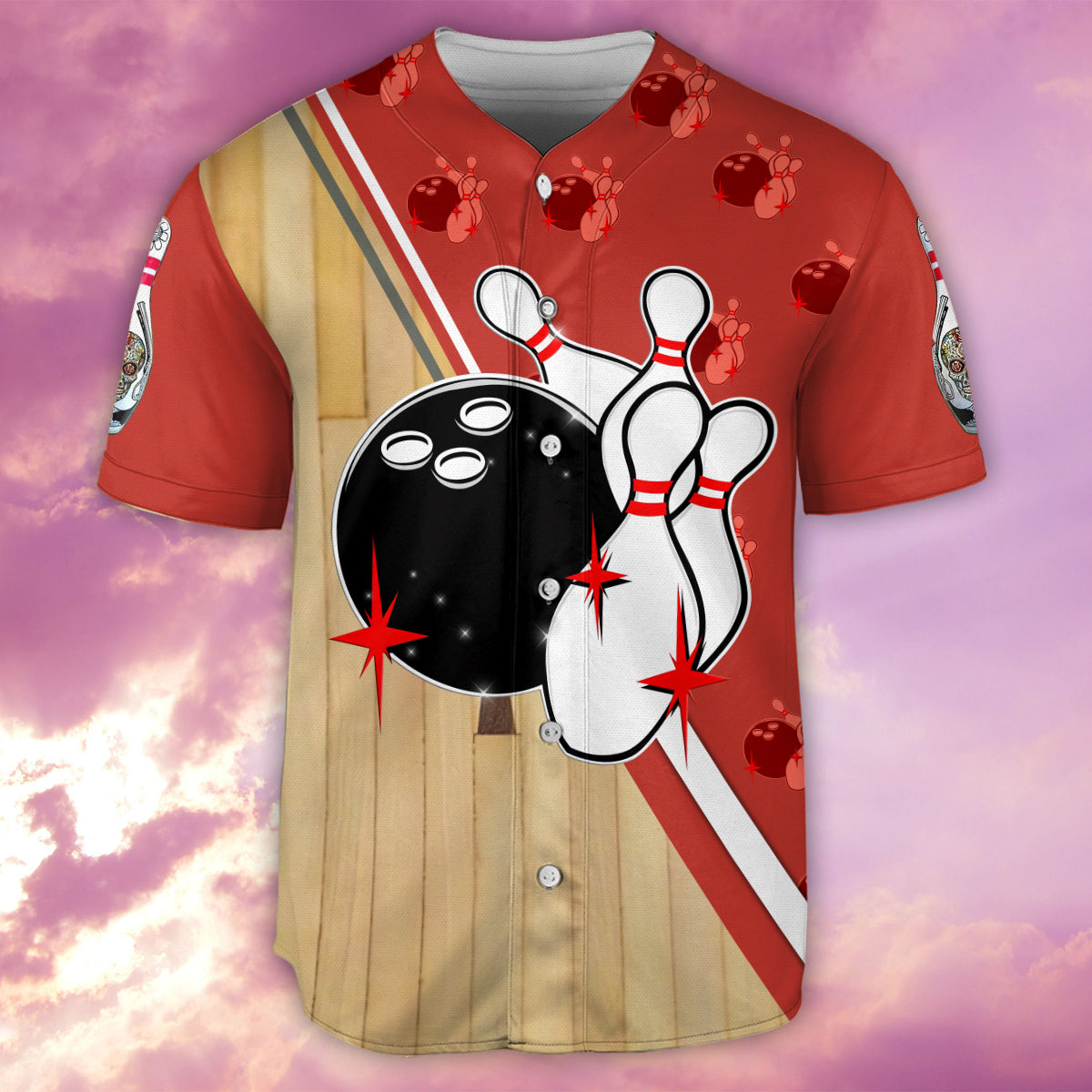 Skull Awesome Bowling Ball - Baseball Jersey - Owls Matrix LTD