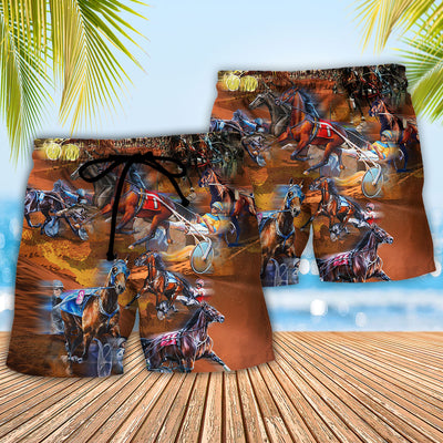 Horse Harness Racing Life Is Better At The Races - Beach Short - Owls Matrix LTD