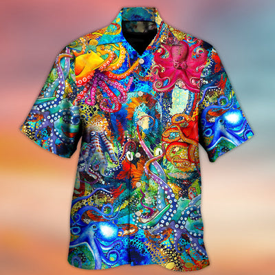 Octopus Lover Colorful Art Style - Hawaiian Shirt - Owls Matrix LTD
