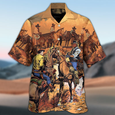 Cowboy Western Riding Horse - Hawaiian Shirt - Owls Matrix LTD