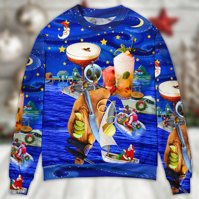Cocktail Christmas Merry Christmas - Sweater - Ugly Christmas Sweaters - Owls Matrix LTD