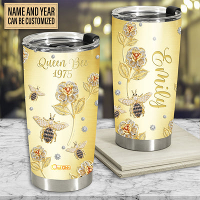 Bee Queen Bee Jewelry Style Golden Personalized - Tumbler - Owls Matrix LTD