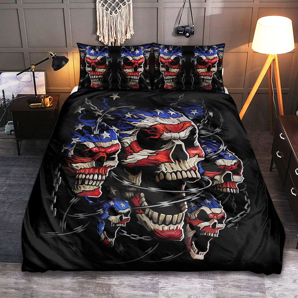Skull Love America Forever - Bedding Cover - Owls Matrix LTD
