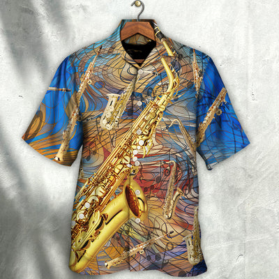 Saxophone Music See The Sound - Hawaiian Shirt - Owls Matrix LTD