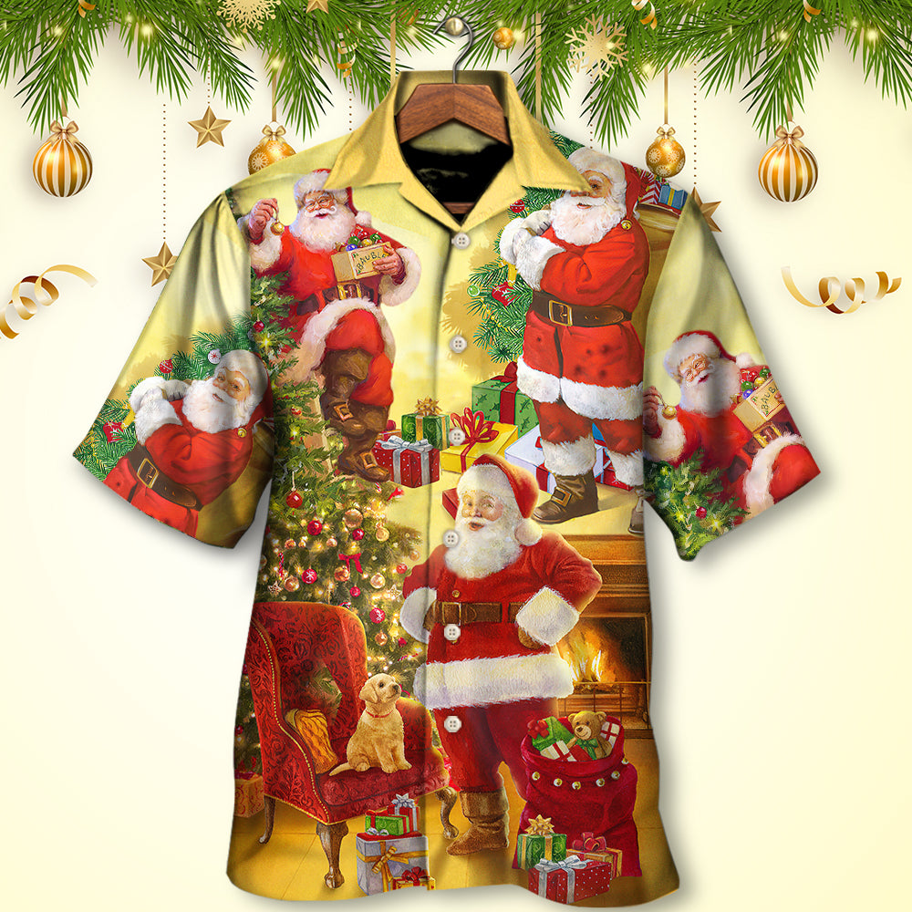 Christmas Santa Claus Story Happy Xmas Art Style TYPE - Hawaiian Shirt - Owls Matrix LTD