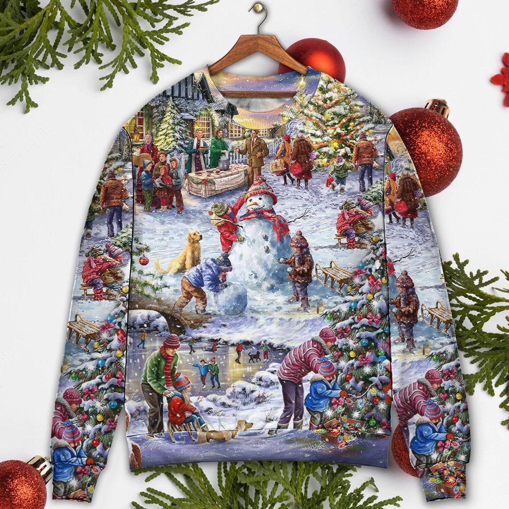 Christmas Winter Holiday Santa Claus Is Coming - Sweater - Ugly Christmas Sweaters - Owls Matrix LTD