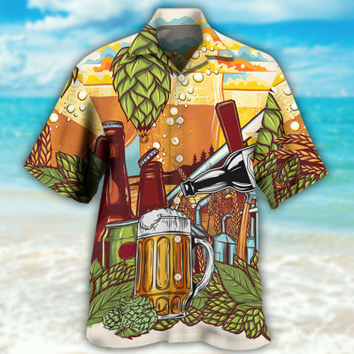 Beer Drinking It's Beer Time - Hawaiian Shirt - Owls Matrix LTD