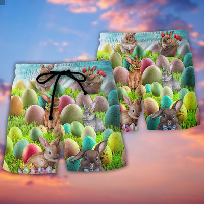 Easter This Is My Easter Shirt Rabbit Funny Happy Easter - Beach Short - Owls Matrix LTD