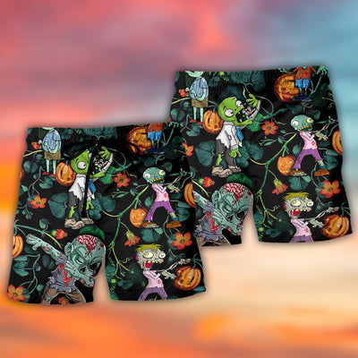 Halloween Zombie Tropical Pumpkin Scary - Beach Short - Owls Matrix LTD