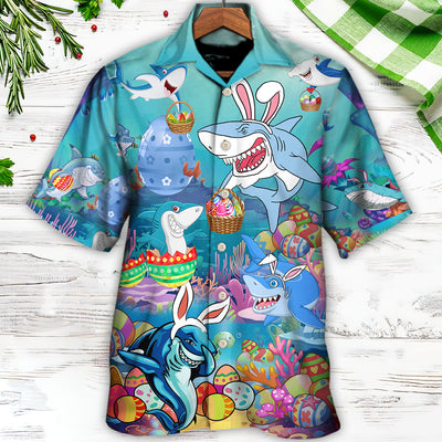 Easter Shark Let's Enjoy Easter With Sharks - Hawaiian Shirt - Owls Matrix LTD