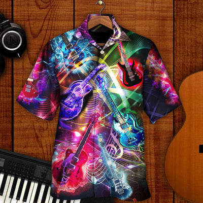 Guitar Is All You Need Neon Amazing - Hawaiian Shirt - Owls Matrix LTD