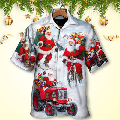 Christmas Having Fun With Santa Claus Gift For Xmas - Hawaiian Shirt - Owls Matrix LTD