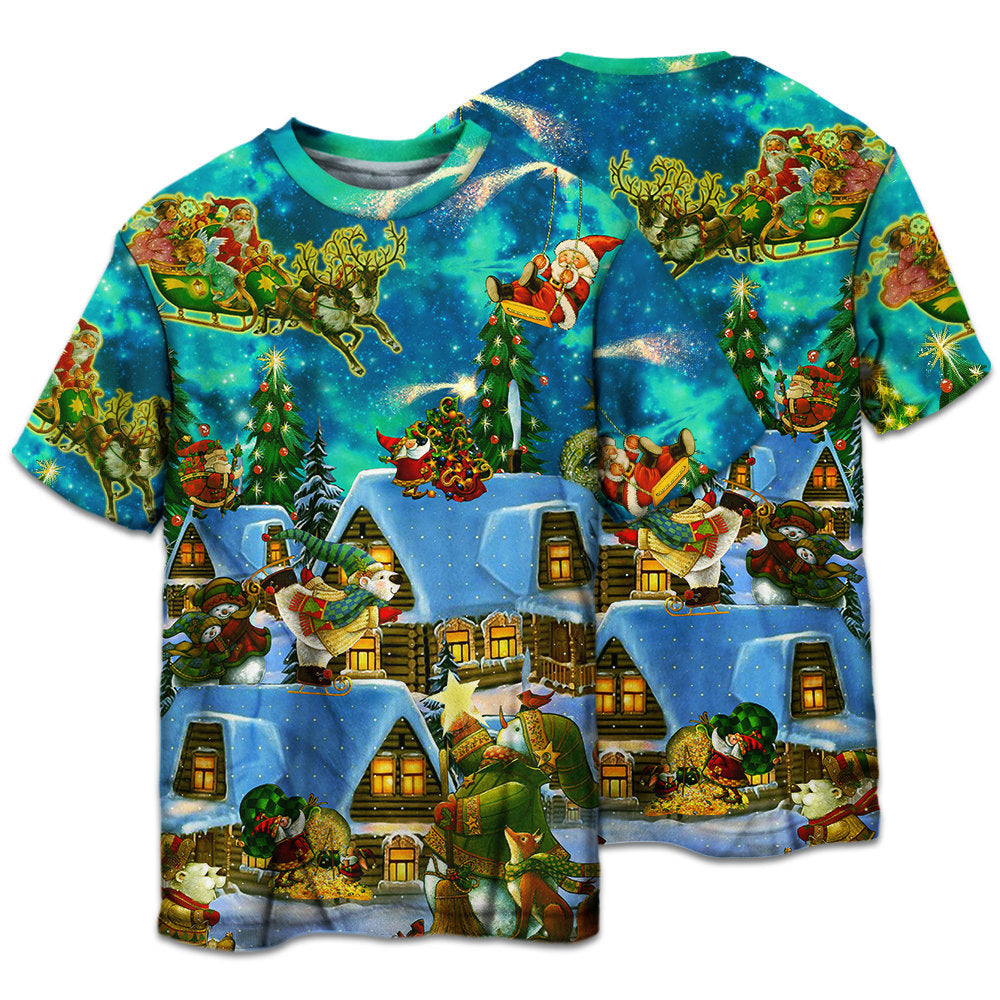 T-shirt / S Christmas The Magical Night - Pajamas Short Sleeve - Owls Matrix LTD