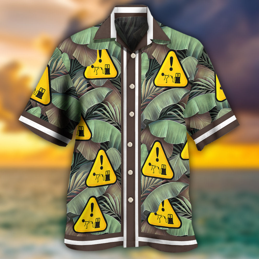 Gas Pump Get Screwed Funny Tropical Leaf - Hawaiian Shirt - Owls Matrix LTD