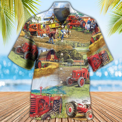 Tractor Farm Tractor Painting Art - Hawaiian Shirt - Owls Matrix LTD