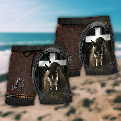 Horse Life Faith Leather Style - Beach Short - Owls Matrix LTD