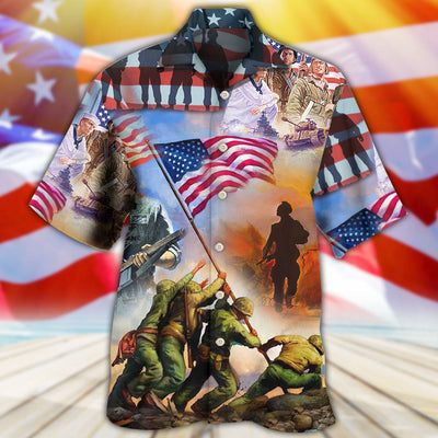 Veteran USA Veteran Proud - Hawaiian Shirt - Owls Matrix LTD