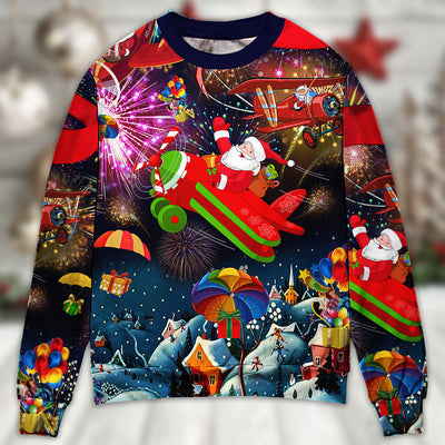 Christmas Spreading Love Santa - Sweater - Ugly Christmas Sweaters - Owls Matrix LTD