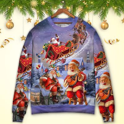Christmas Santa Claus Funny Art Style - Sweater - Ugly Christmas Sweaters - Owls Matrix LTD