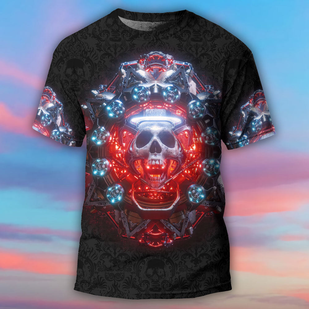 Skull Electric Dream Or Die - Round Neck T-shirt - Owls Matrix LTD