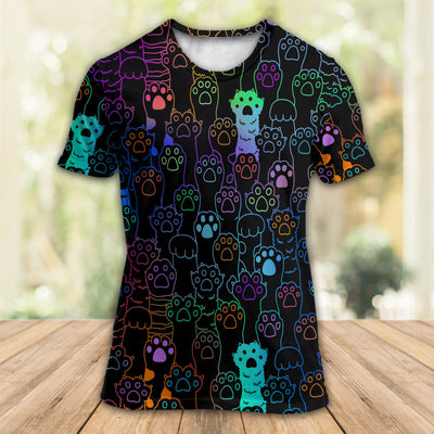 Cat Cutie Little Paw - Round Neck T-shirt - Owls Matrix LTD