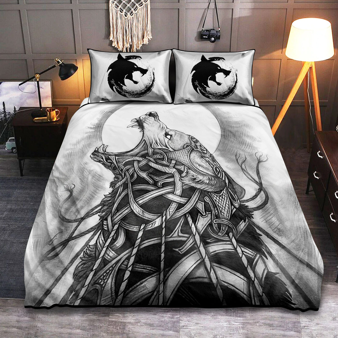 Viking Warrior White Amazing Style - Bedding Cover - Owls Matrix LTD