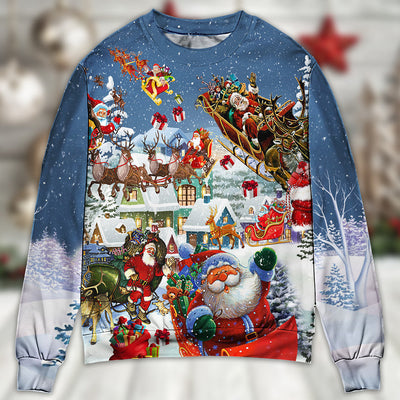 Christmas Say Hi From Santa's Sleigh - Sweater - Ugly Christmas Sweaters - Owls Matrix LTD