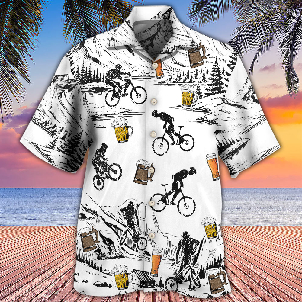 Beer I Like Beer And Mountain Bikes - Hawaiian Shirt - Owls Matrix LTD