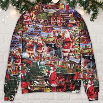 Santa Christmas Snow Village Christmas Spirit Of Giving - Sweater - Ugly Christmas Sweaters - Owls Matrix LTD