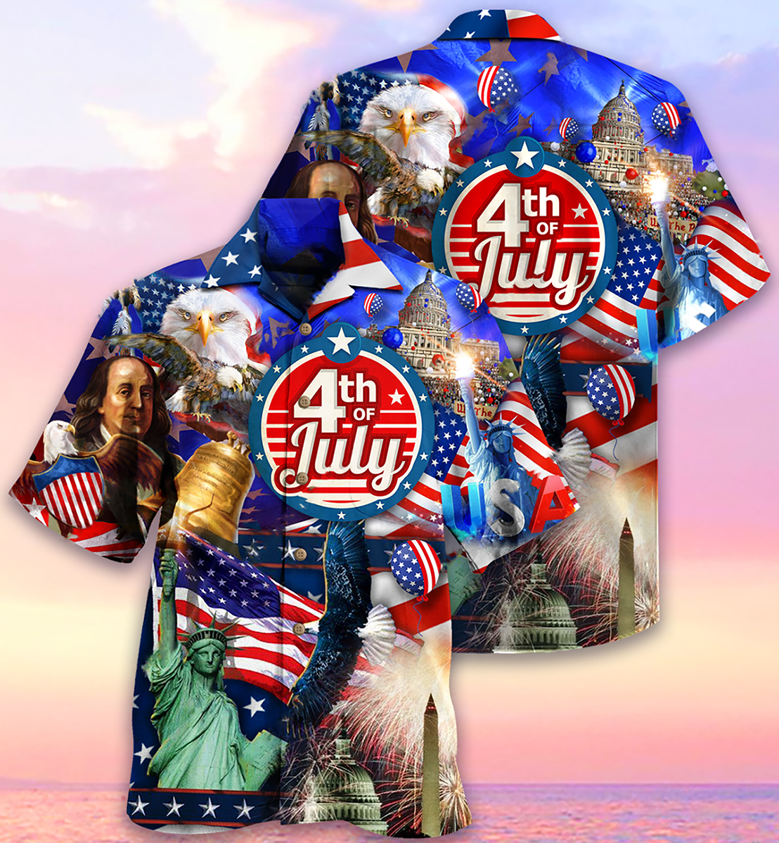 America Love July Style - Hawaiian Shirt - Owls Matrix LTD