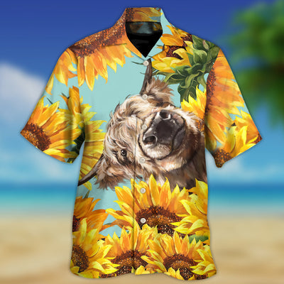 Cow Happy Life With Sunflower - Hawaiian Shirt - Owls Matrix LTD