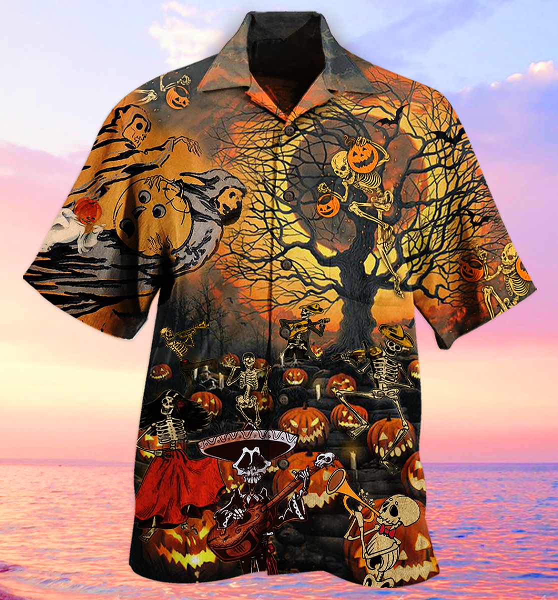 Halloween Skull Darkness - Hawaiian Shirt - Owls Matrix LTD