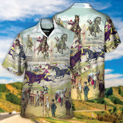 Harness Racing Horse Lover Racing - Hawaiian Shirt - Owls Matrix LTD