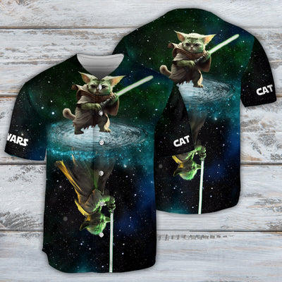 Star Wars Cat Yoda - Baseball Jersey
