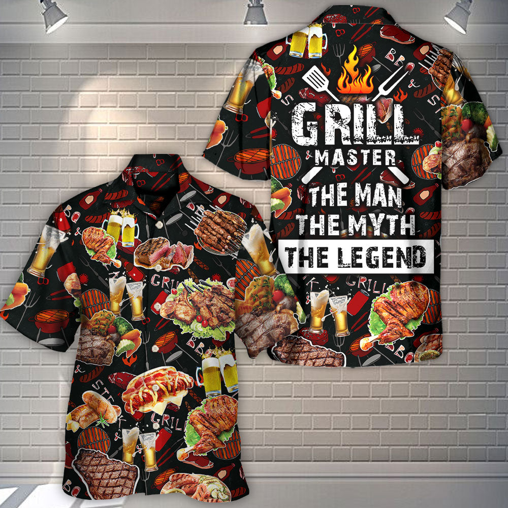 Barbecue Food Grill Master BBQ The Man The Myth The Legend - Hawaiian Shirt