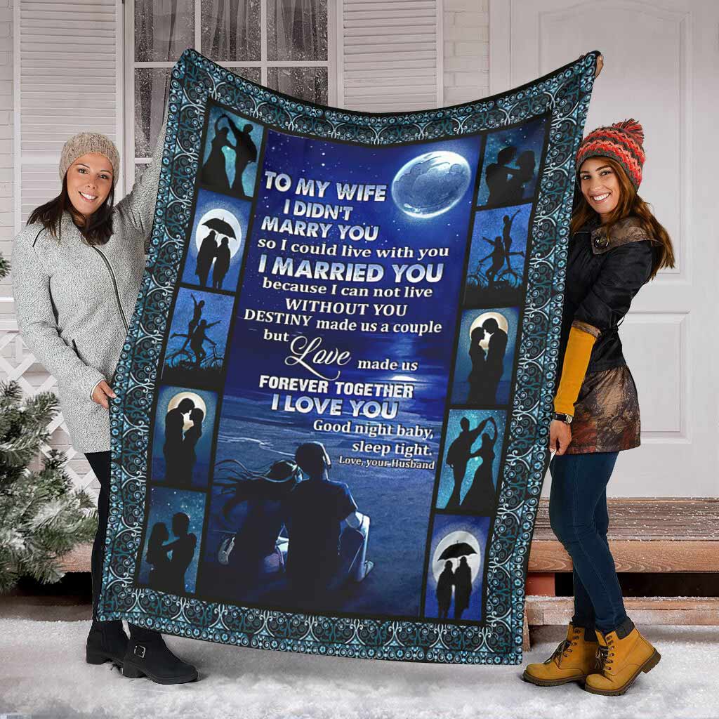 Family To My Wife Husband And Wife - Flannel Blanket - Owls Matrix LTD
