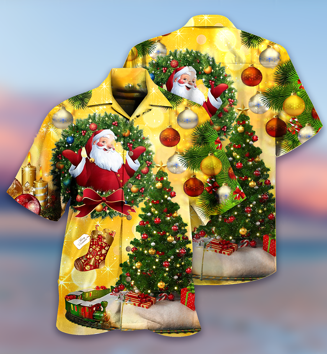 Christmas Tree Yellow Stunning Night - Hawaiian Shirt - Owls Matrix LTD