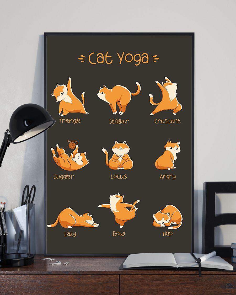Yoga Life Peace Cat Yoga - Vertical Poster - Owls Matrix LTD
