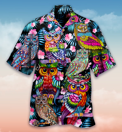 Owl And Nice Flowers - Hawaiian Shirt - Owls Matrix LTD