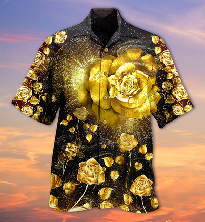 Rose Gold Flowers - Hawaiian Shirt - Owls Matrix LTD