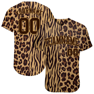 Custom 3D Pattern Design Leopard Skin Zebra Stripe Authentic Baseball Jersey - Owls Matrix LTD
