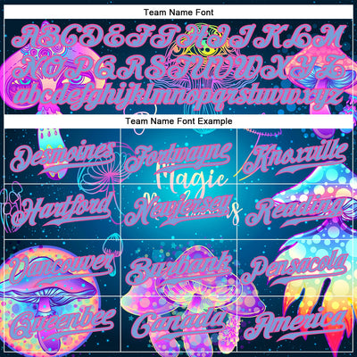 Custom 3D Pattern Design Magic Mushrooms Over Sacred Geometry Psychedelic Hallucination Authentic Baseball Jersey - Owls Matrix LTD