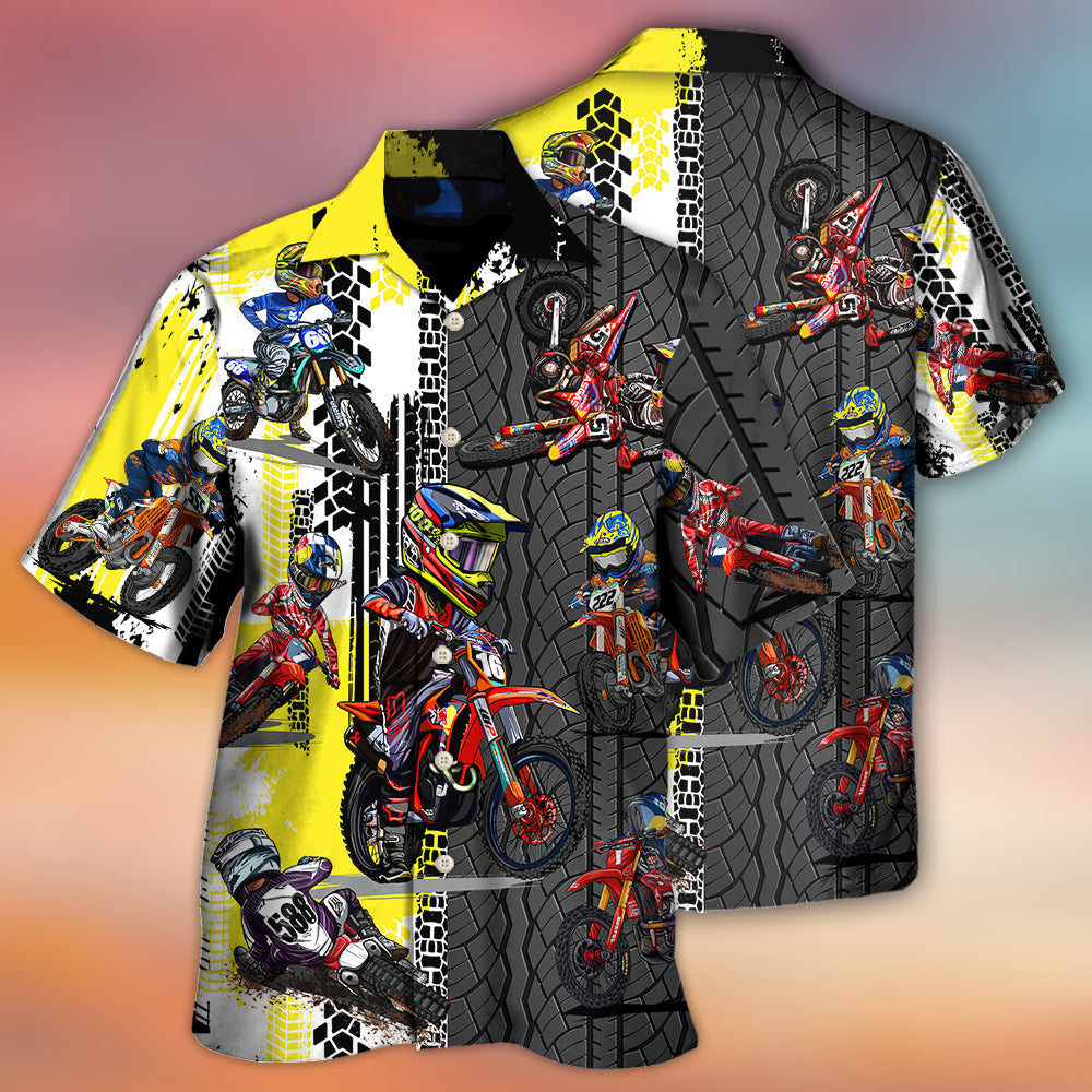 Motocross Racing Lover Motorcycle Art Style - Hawaiian Shirt - Owls Matrix LTD