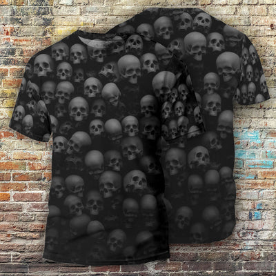 Skull Let Them Go To Hell - Round Neck T-shirt - Owls Matrix LTD