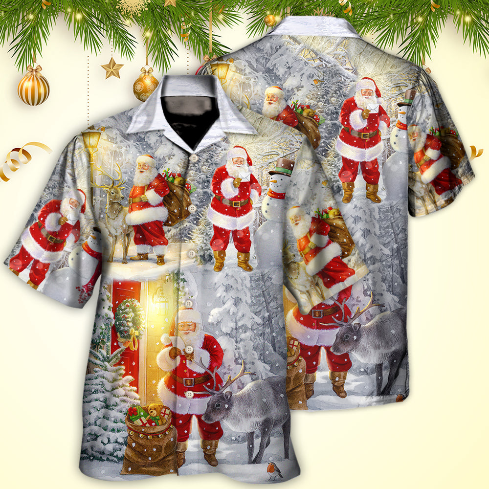 Christmas Santa Claus Lover Animal Light Story Art Style - Hawaiian Shirt - Owls Matrix LTD